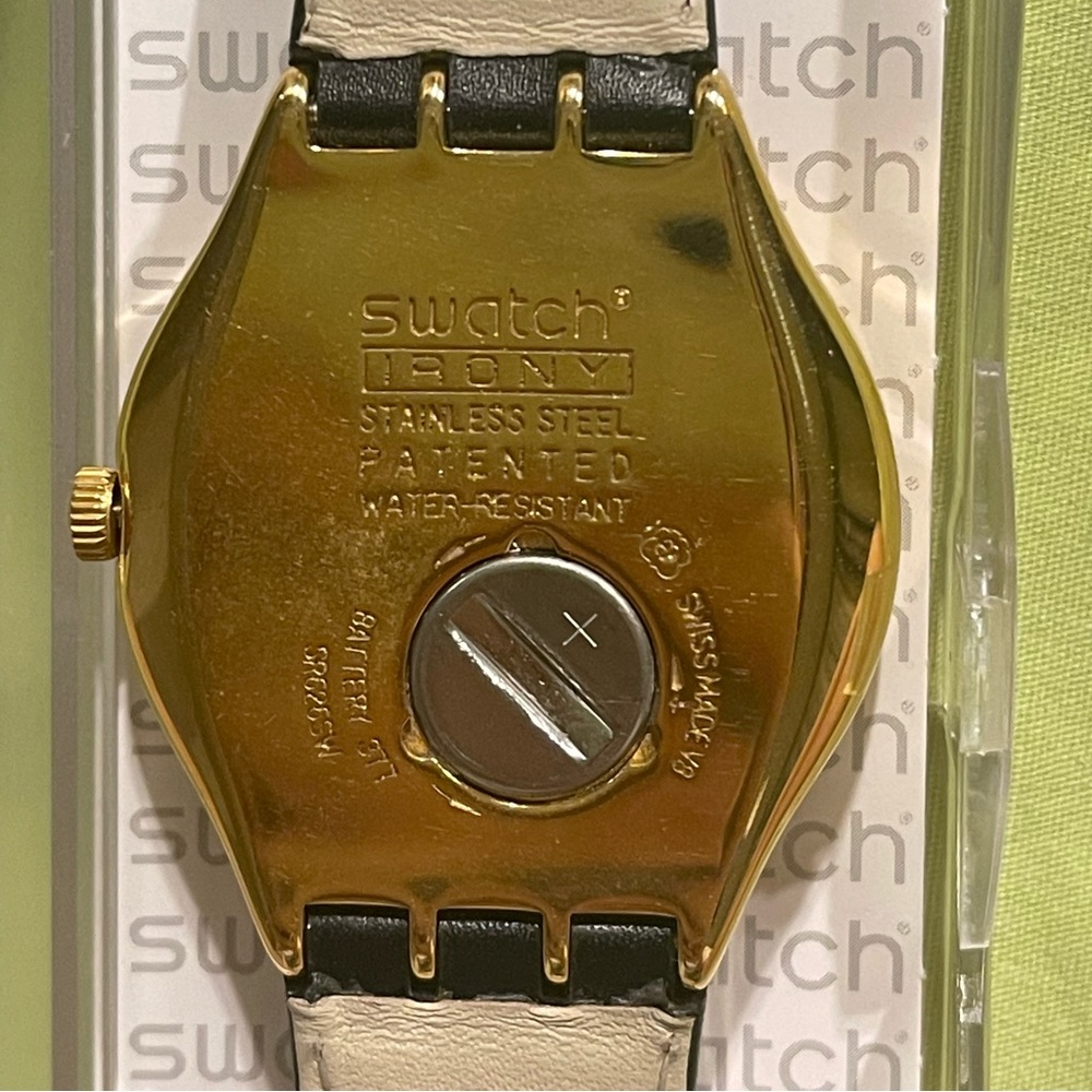 Black and Gold Unisex Swatch Watch